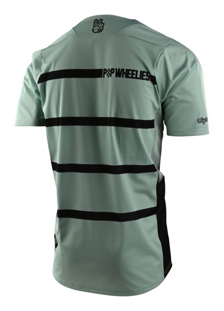 Jersey koszulka rowerowa z krótkim rękawem Troy Lee Designs SKYLINE SS Czarno-Zielona Enduro MTB tył