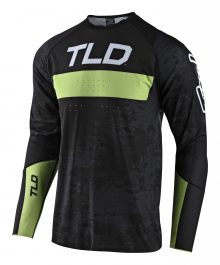Jersey koszulka rowerowa z długim rękawem Troy Lee Designs Sprint Ultra Czarno-Zielona Enduro MTB przód